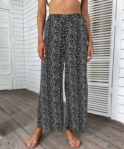 Leopard Print Wide Leg Pants