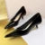 Patent Leather Mid Heel Shoes Spring New Kitten Heels 4.5 Cm Pointed Shoes Pumps Occupational Ol Office Heels