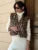 Leopard Printed V-neck Vestidos Coat Female Contrast Printed Cropped Top Loose Autumn Commute Outwear Cardigan