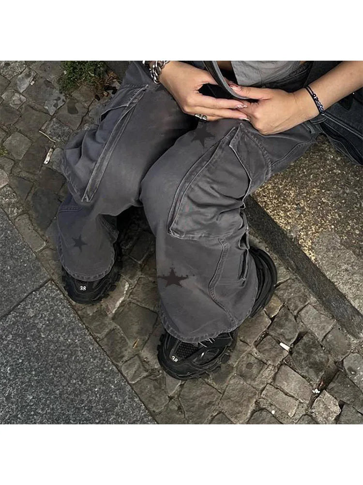 Woman Old Money Jeans Dark Academia Denim Japanese Pants Bf Style Trousers Sweatpants Cargo High Street Pants Ins