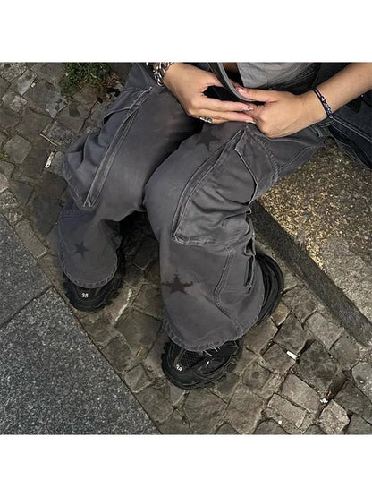 Woman Old Money Jeans Dark Academia Denim Japanese Pants Bf Style Trousers Sweatpants Cargo High Street Pants Ins