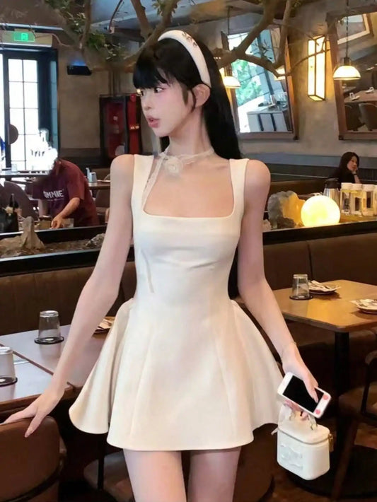 Aline Mini Dresses New Korean Summer Plain Corset Princess Tutu Dress Wedding Party Evening Robe