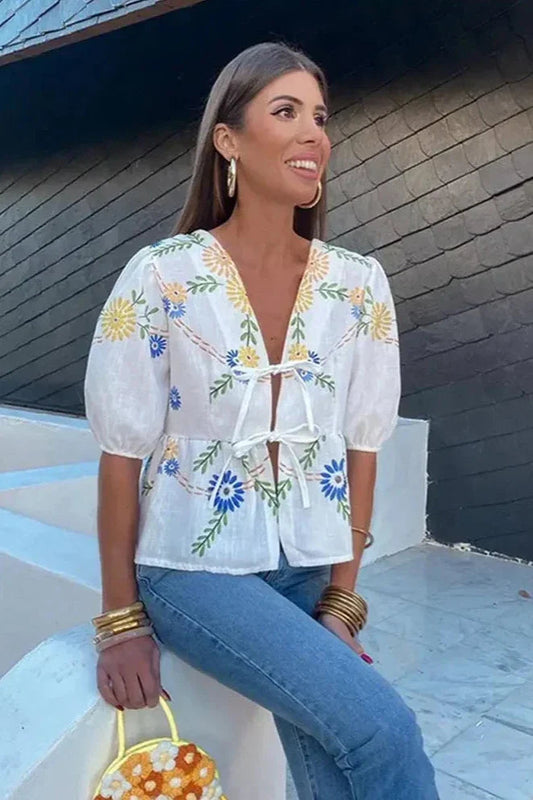 Bowknot Peplum Blouse