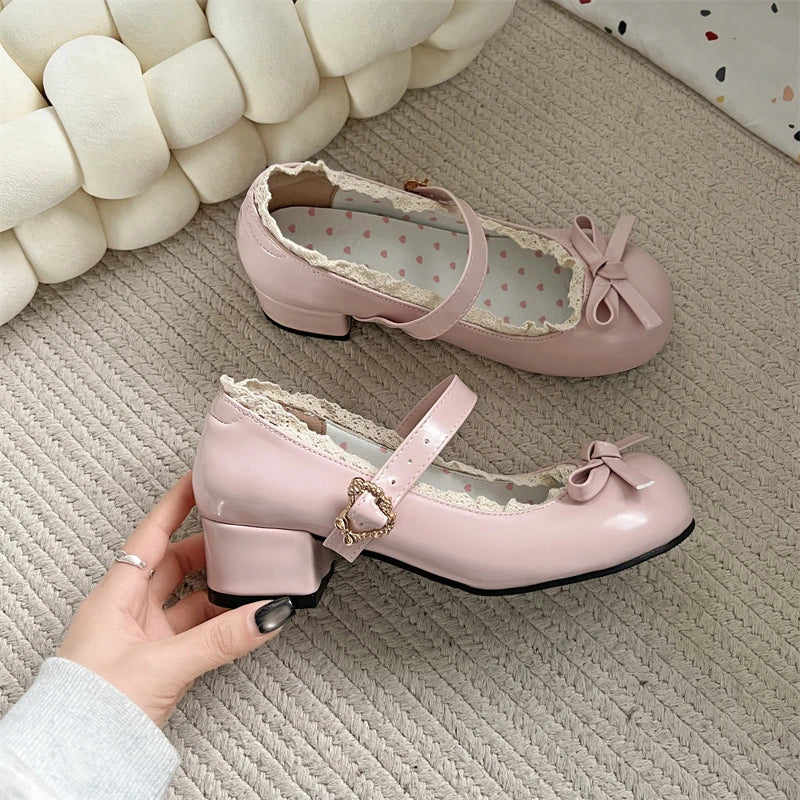 Jk Mary Jane Shoes Causal Shallow Butterflyknot Shoes Spring Autumn Female Leather Shoes