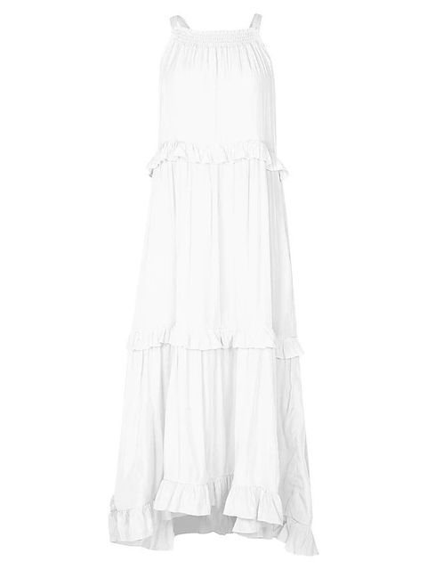 Summer Vacation Style Halter Neck Long Dresses Backless Leace-up Loose Ruffles Beach Dress Vestidos