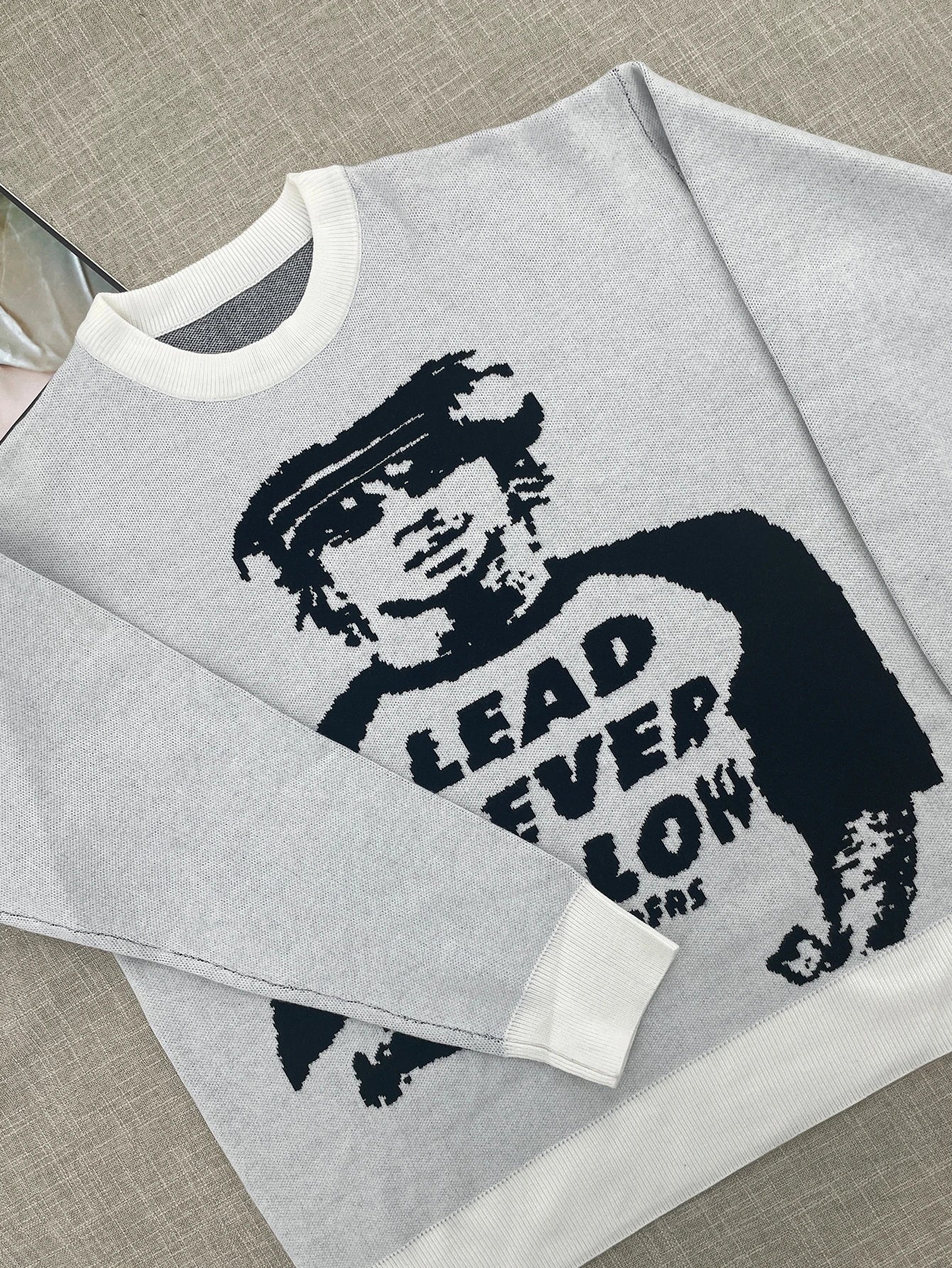 Temperament Commuter Style Pullover Sweater for ’s Autumn and Winter New Loose All-match Crew-neck Knitwear