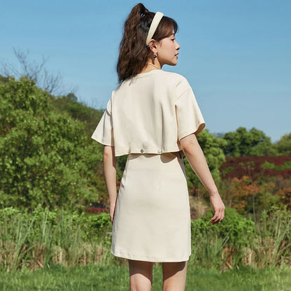 Dress Letter T-shirt Color New Summer Short Suit Two-piece Set