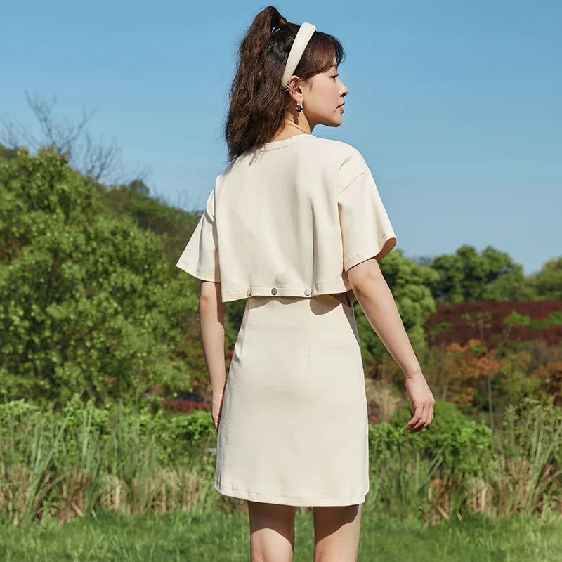 Dress Letter T-shirt Color New Summer Short Suit Two-piece Set
