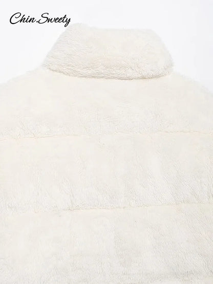 Winter Lamb Wool Zipper ’s Coat Thick Warm Plush Long Sleeve Stand Collar Loose Coat Female Lady Causal Fleece Outwear