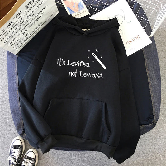 Hipster Sweatshirts It’s Leviosa Magic Hoodie Funny Sportswear Loose Oversize Clothing Soft Tops Female