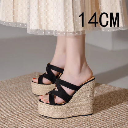 Size 3239 Summer New Open Toe Sandals High Heel Wedge Platform Beach Sandals Shoes