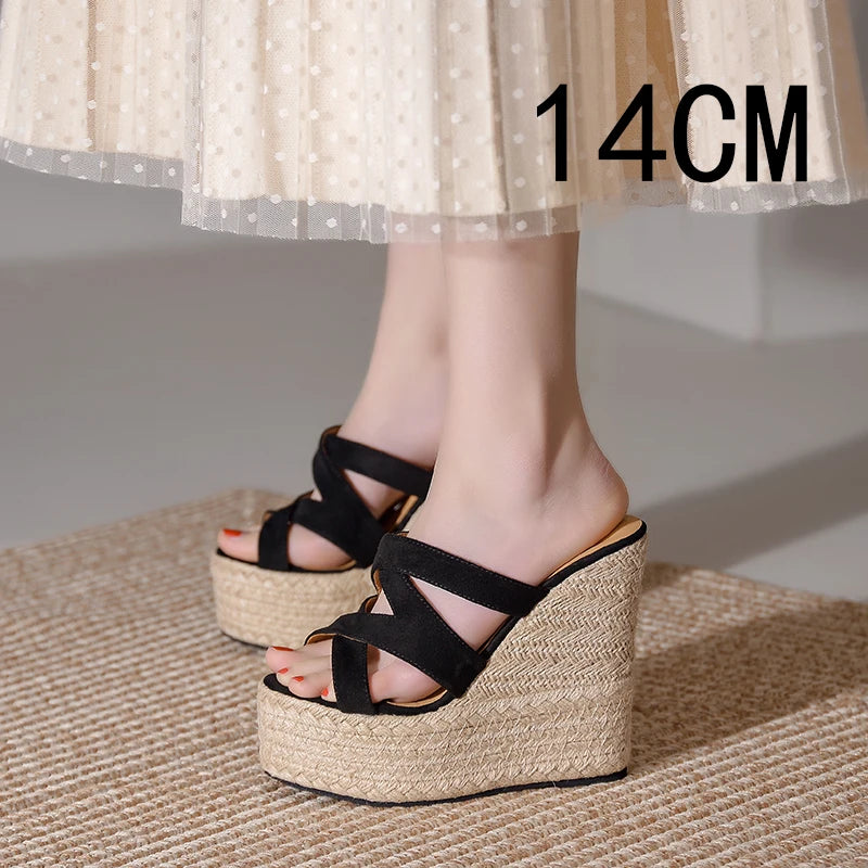 Size 3239 Summer New Open Toe Sandals High Heel Wedge Platform Beach Sandals Shoes