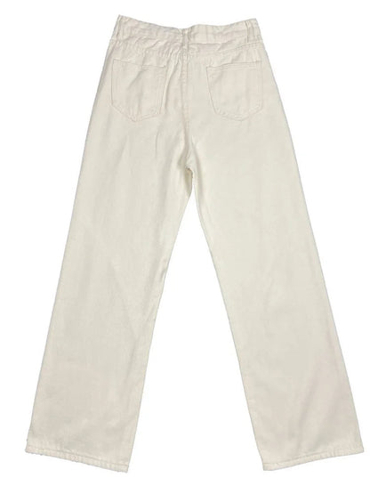 High Waist for Straight Legg Slim Summer Straight High Street Sweatpants Pocket Denim Trousers