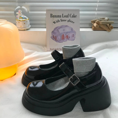 Platform Mary Jane Shoes New Shoes Thick Heels Street Lolita Shoes Round Toe Ankle Strap Pumps