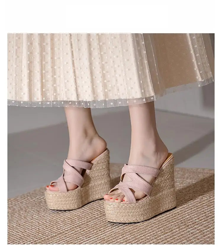 Size 3239 Summer New Open Toe Sandals High Heel Wedge Platform Beach Sandals Shoes