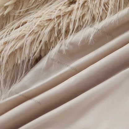 Winter Tassels Faux Fur Coat for Stylish Fluffy Fur Jacket Furry Fox Fur Overcoat Girl Shaggy Outerwear