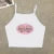 American Basic Round Neck Pullover Letter Print Knit Short Sleeve T-shirt Spice Summer Slim-fit Crop Top