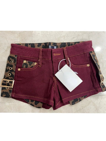 Summer Woman Gyaru Hot Kpop Pants Clubwear Jean Hot Shorts Denim Sweet Shorts Pockets Zipper Low Waist Patchwork