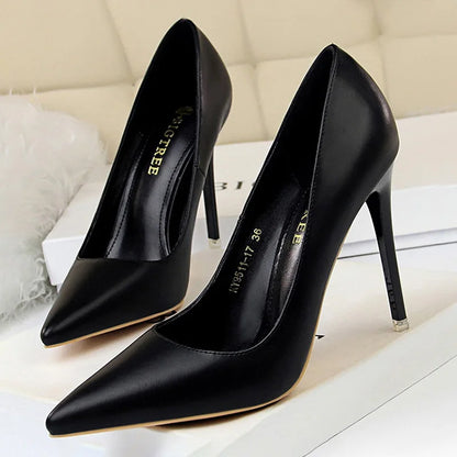 Shoes Pumps Pu Leather High-heeled Shoes Wedding Shoes Stiletto Heels Party Shoes Large Size 42 43
