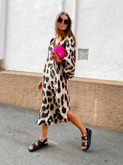 Zabrina - Leopard Print Maxi Dress