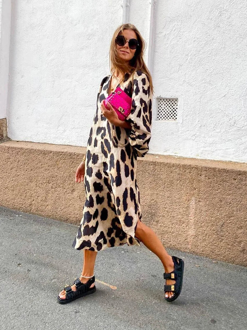 Zabrina - Leopard Print Maxi Dress