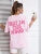 Not in the Mood Pink Letter Print T-shirts Summer Cotton Clothing O-neck Oversized Short Sleeve Breathable Tshirt