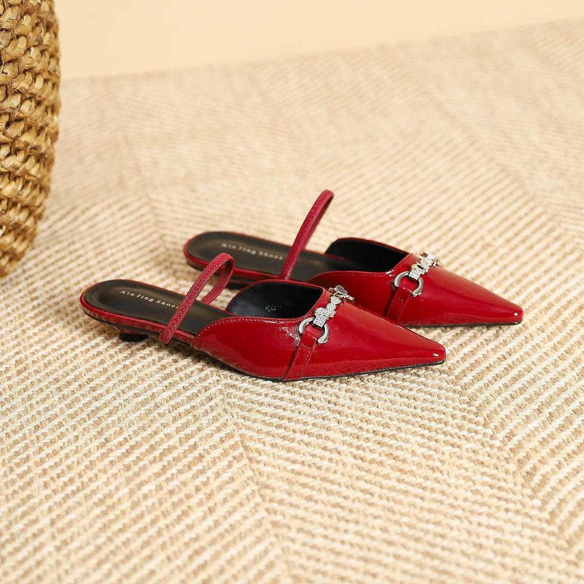 Low Shoes ' Slippers Pointed Toe Butterflyknot Flat Spring Pu Rubber Strange Style Shoes Woman Butterflyknot Slipp