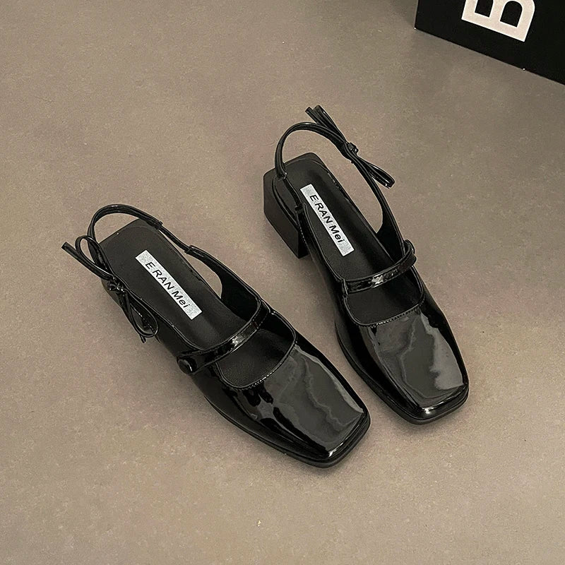 Summer Cover Toe Sandals Ankle Buckle Party Dress Singbacks Mules Shoes Zapatos De Mujer