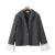 Chill Gray Striped Removable Flare Cuff Blazer Boyfriend Notched Collar Loose Suit Coat Black