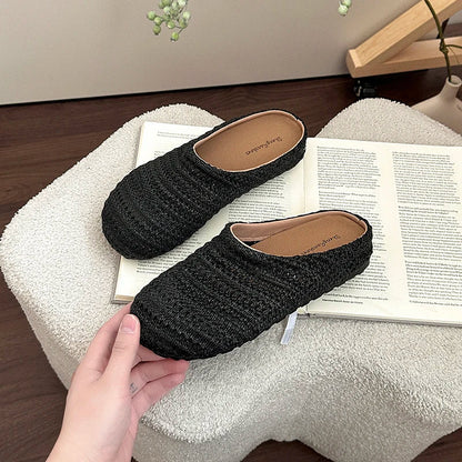 Summer Breathable Hollow Out Mules Slippers Slip on Singbacks Shoes Dress Slides