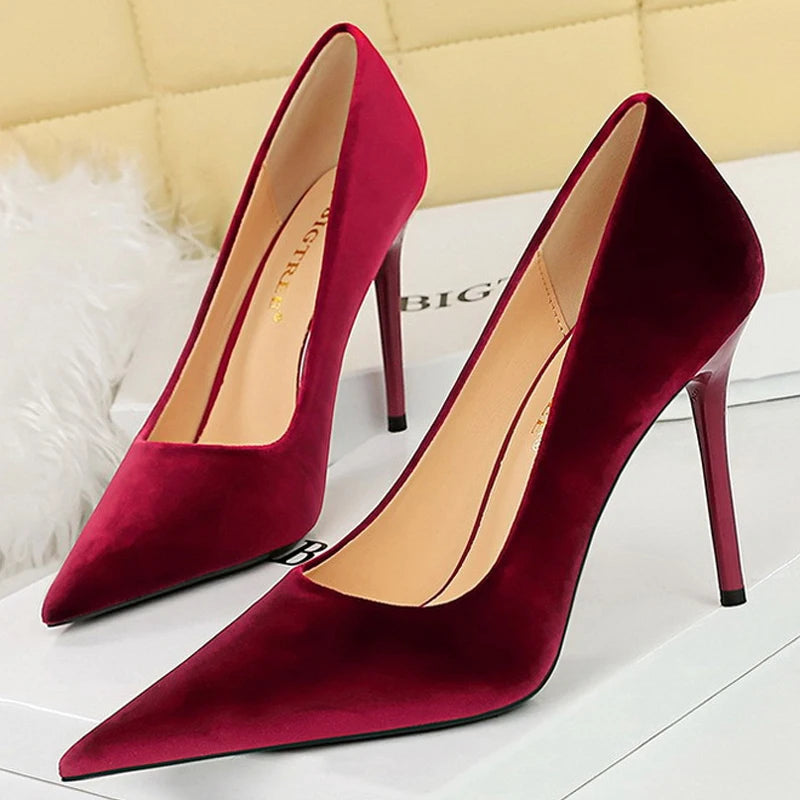 Shoes High Heels Shoes Suede Pumps Party Shoes Stilettos Heels Shoes Female Pumps