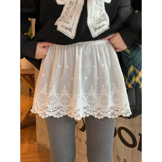 Hollow Seethrough Aline Skirt Spring New High Waist Color All Match Mini Skirt