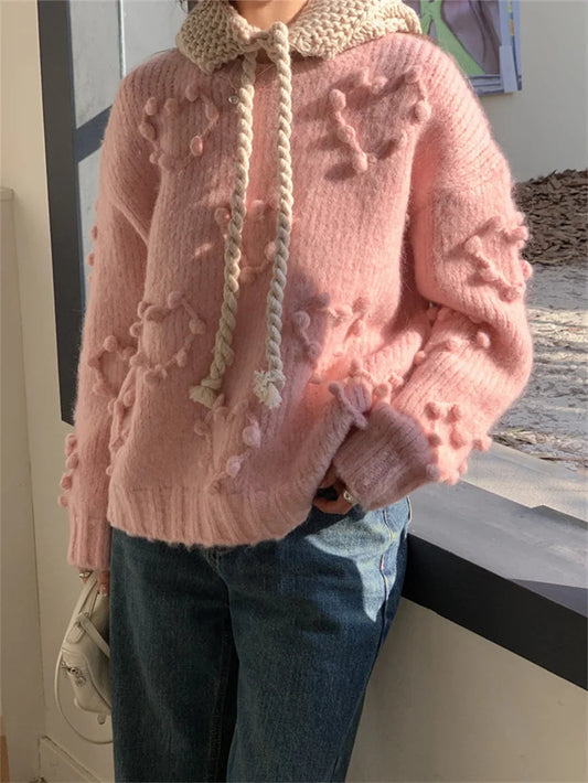 Gentle Spring Sweaters Ol Knitted Loose Daily Full Sleeve Minimalist Office Lady Pullovers Sweet