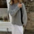 Knitted O-neck Sweaters Retro Reluctant Workaholic Pullover Sweater Female Autumn Simple Street Knitwear