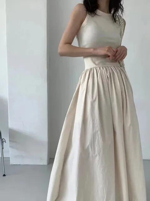 Long Dress Summer Sleeveless Korean Dresses a Line Long Robe Vestidos