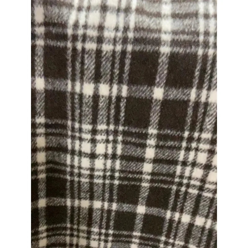 Woolen Plaid Pants Autumn Winter Korean Harajuku Baggy Check Loose Trousers 90s Aesthetic New