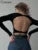 Wild T-shirts Classic Concise Back Cut Out Full Sleeve Skinny Crop Tees Female Trend Matched