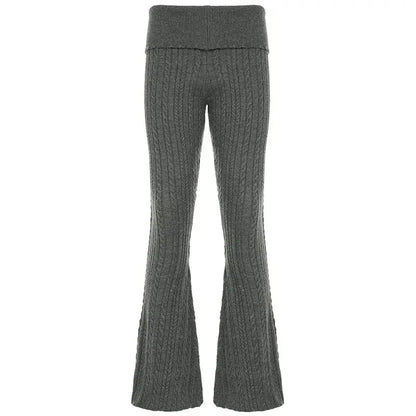 New Style Knitted Pants Lowwaisted Slimfitting Bootcut Pants Autumn Winter Style Versatile Hot Girl Woolen Pants