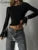 Classic Wild T-shirts Autumn Trend New Full Sleeve O-neck Crop Slim Tees Female Basic Street Daily New Tops