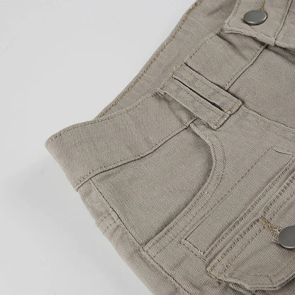 Slim Fit Simple Flared Pants High Causal England Style All-match Basic Jeans Classical Clothing