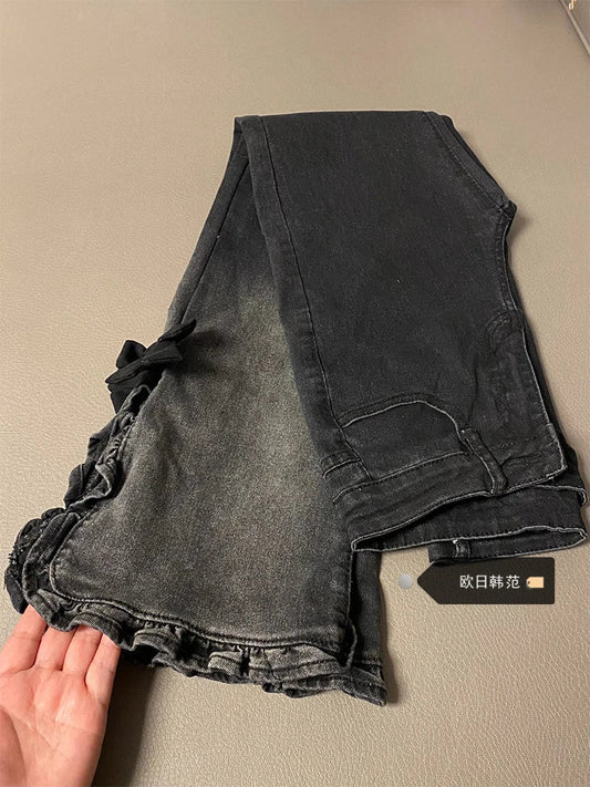 Black Gothic Y2k Emo Jeans Baggy Harajuku Aesthetic Oversize Denim Trousers Jean Pants Japanese 2000s Style Trashy