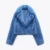 Ins Street Blue Cropped Plush Fur Coat Winter New Trend Faux Rabbit Fur Jacket Coats Short Outwear