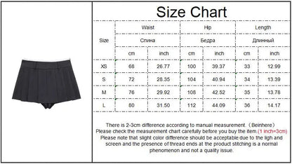 Patchwork Pleated Mini Pant Skirts Woman Autumn High Waist Aline Short Faldas Female Skirt