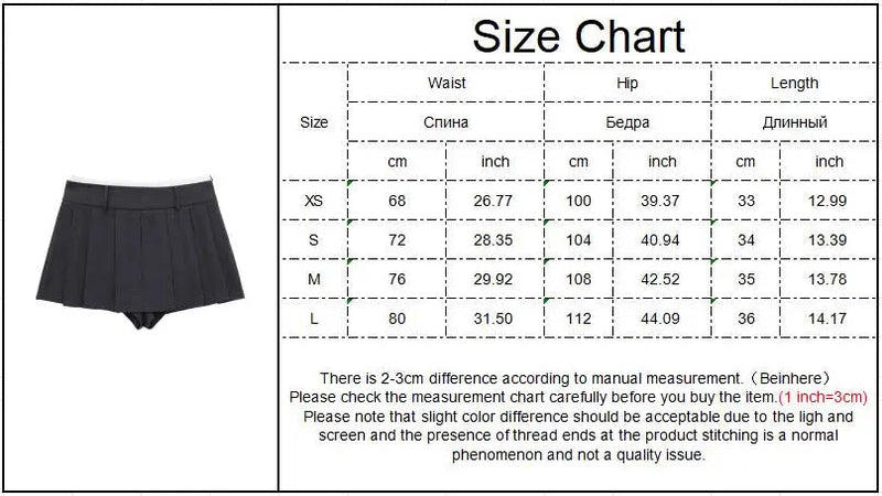 Patchwork Pleated Mini Pant Skirts Woman Autumn High Waist Aline Short Faldas Female Skirt