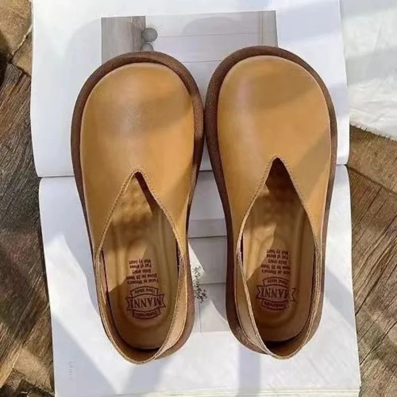 Shoes for Round Toe Normal Leather Summer Footwear Flats Flat 39 Stylish Quick Delivery Young E