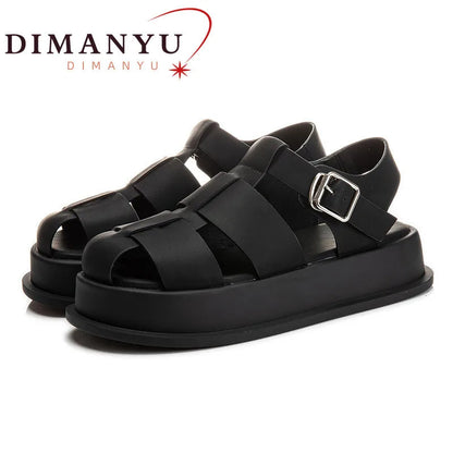 Summer Sandals New Roman Sandals Closed Toe Leisure Thick Soled Woven Shoes Sandals