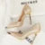 Shoes 11 Cm Heels Silks Satins Woman Pumps Metal Pointed Toe High Heels New Female Pumps Party Shoes