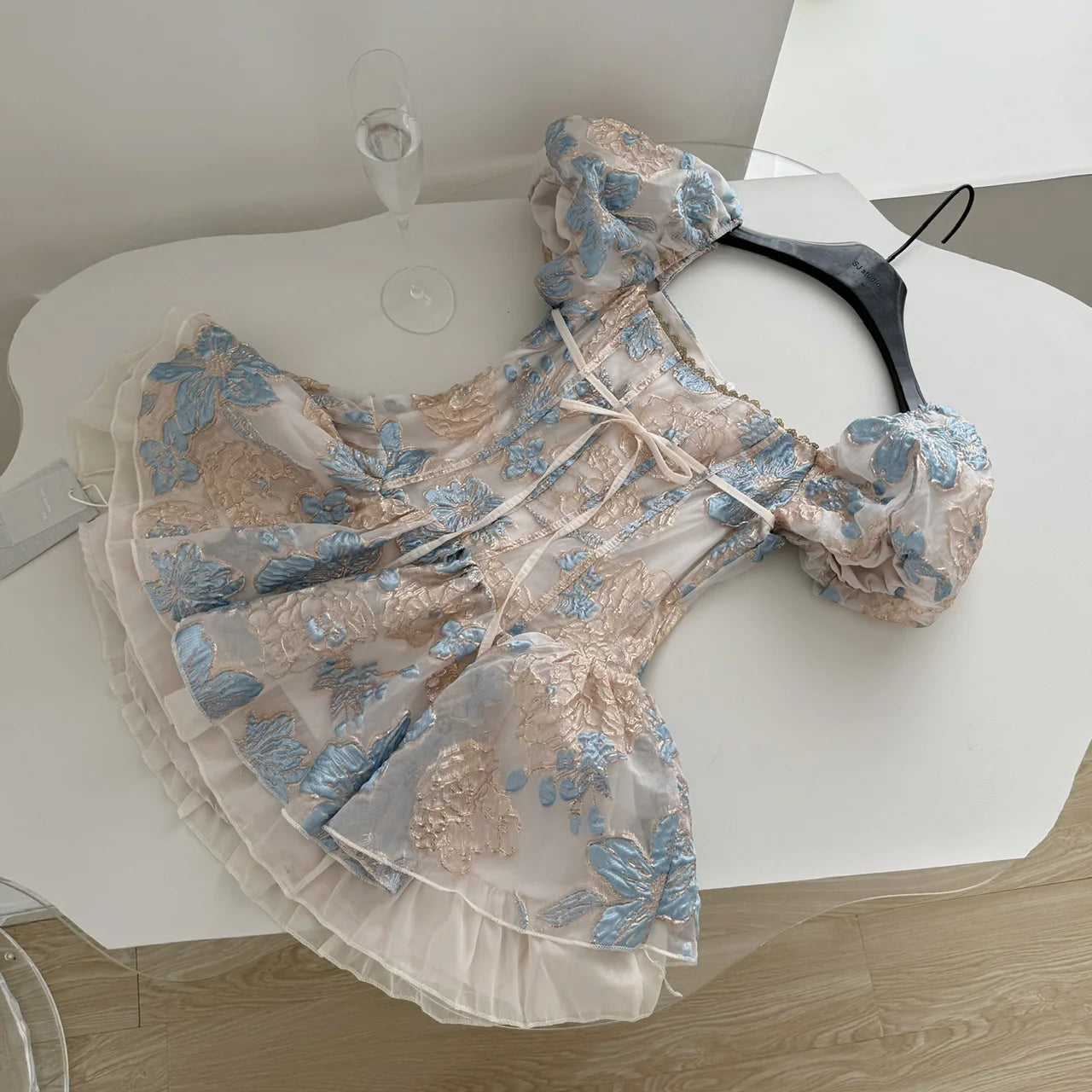 2000s Y2k Mini Dress French Dress Evening Party Clothing Outwear Short Sleeve Bodycon Summer