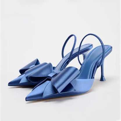 Square Rhinestone Mid Heels Pumps for Woman White Tassel Texture Black Sole Slingbacks Shoes Point Head Spike Heel Sandals