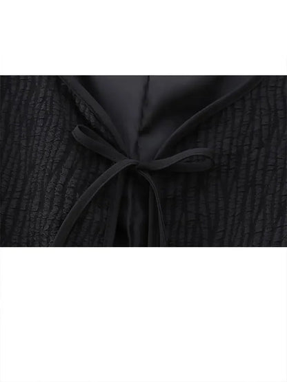 Spring Jacket for Long Sleeves Loose Quilted Coats Cuff Feather Laceup Outerwear